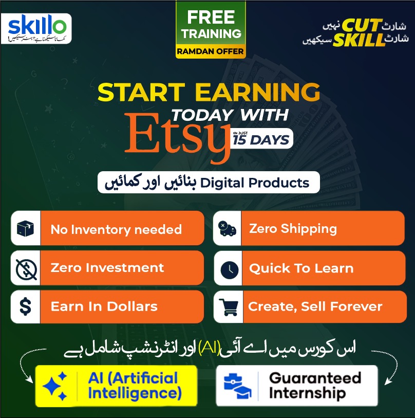 Skillo Etsy earning course promo